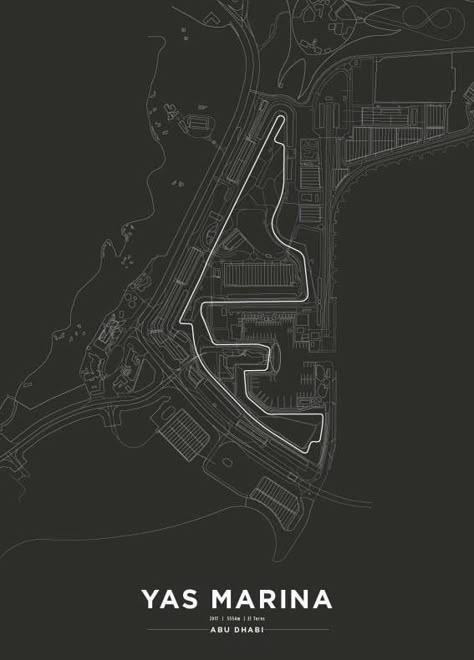 F1 Prints, Formula 1 Race Track, F1 Tracks, F1 Circuits, Yas Marina Circuit, Formula 1 Race, Aryton Senna, Racing Track, F1 Art