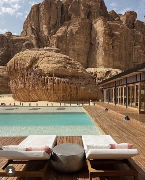 Al Ula Saudi Arabia, Habitas Alula, Desert Glamping, Alula Saudi Arabia, Cool Pools, Travel Goals, Wanderlust Travel, Beautiful Places To Visit, Travel Inspo