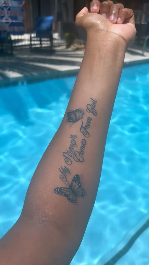 Tattoos On Small Arms, Tattoo Ideas Female Meaningful Leg, Tattoo Ideas For Birthday, Tattoo Ideas Female Half Sleeve Arm, God Tattoos For Women Forearm, Summer Walker Tattoos Ideas, Rod Wave Tattoo Ideas Lyrics, God Is My Strength Tattoo, Tattoo Ideas God Meaningful