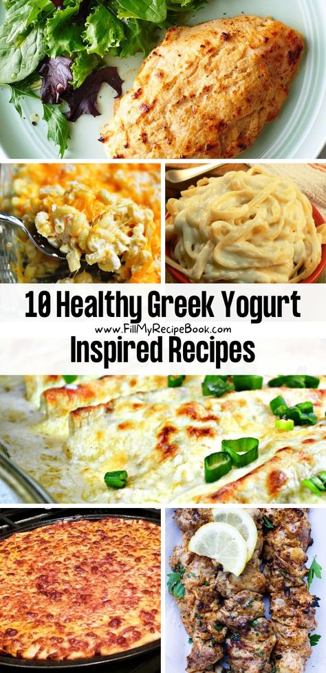 10 Healthy Greek Yogurt Inspired Recipes - Fill My Recipe Book Yogurt Recipes Dinner, Plain Yogurt Recipes, Plain Greek Yogurt Recipes, Greek Yogurt Recipes Healthy, Yogurt Recipes Healthy, My Recipe Book, Yoghurt Recipe, Greek Yogurt Chicken, Yogurt Chicken