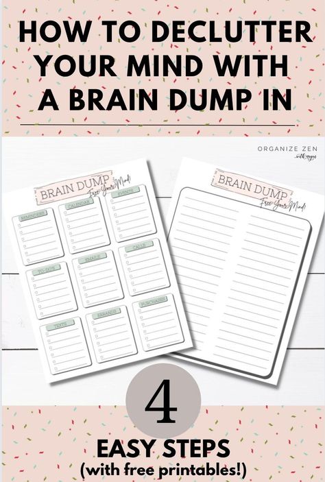 Braindump Template, Free Brain Dump Printable, Brain Dump Template Free Printables, Brain Dump Trigger List, Brain Dump Ideas, Brain Dump Bullet Journal, Brain Dump Template, Brain Dump Printable, Planner For School