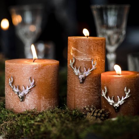 Candles Inspiration, Candle Patterns, Candle Pins, Stag Antlers, Church Candles, Stag Head, Candle Branding, Candle Displays, Candle Business