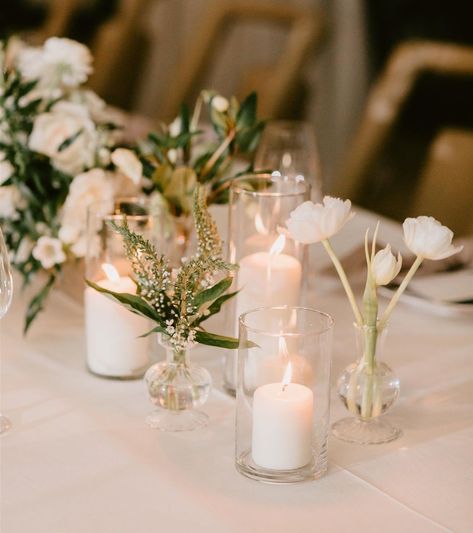 The Petal Creative on Instagram: “Add dainty bud vases in between compote bowls for a sweet and delicate touch ✨” Round Table Centerpieces Wedding, Simple Church Wedding, Round Table Centerpieces, Bud Vases Arrangements, Bud Vase Centerpiece, Round Wedding Tables, Small Centerpieces, Instagram Add, Wedding Vases