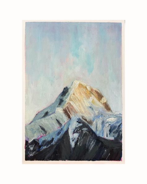 🏔️ oil on paper 21 x 29.7 cm . . . . . . . . . . . . . . . . . . . . . . . . . . #mountainscape #mountain #landscape #landscapeart #landscapepainting #mountainscapepainting #figurativeart #figurativepainting #figurative #oilonpaper #archespaper Oil Paint Mountains, Mountains Oil Painting, Eclectic Paintings, Mountain Painting, Arches Paper, Watercolor Mountains, Nature Painting, Mountain Paintings, Mountain Art