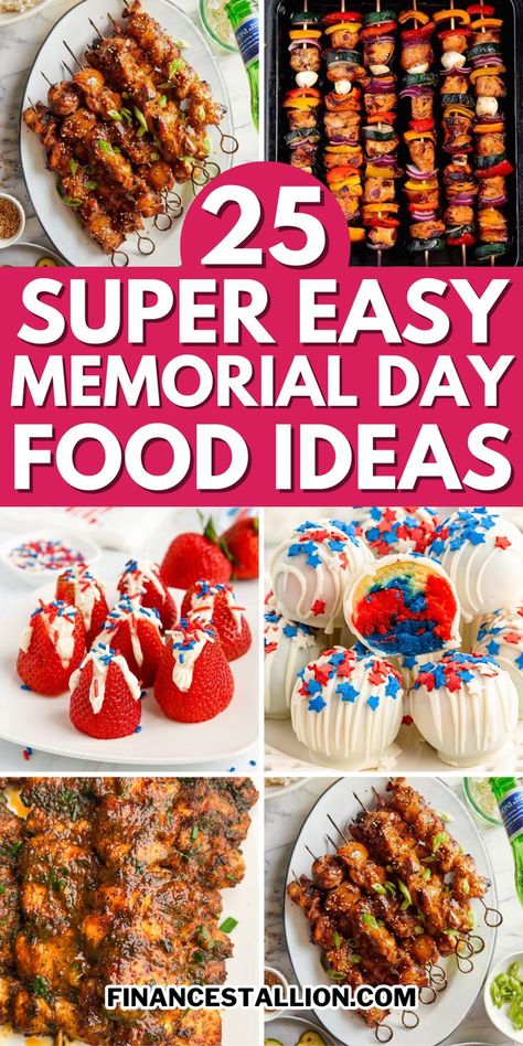 Memorial Day food ideas to celebrate! Dive into our Memorial Day BBQ recipes, from patriotic desserts to red, white, and blue treats. Plan your picnic with Memorial Day picnic foods, easy Memorial Day appetizers, and healthy Memorial Day snacks. From Memorial Day grilling recipes to our Memorial Day potluck recipes, we have a variety of these Memorial Day recipes. Also, try our Memorial Day-themed cakes and Memorial Day cocktails. and patriotic desserts and treats. Memorial Day Celebration Food, Memorial Day Dessert Ideas Easy, Food Ideas For Memorial Day, Memorial Day Meal Ideas, Memorial Day Picnic Food Ideas, Memorial Day Food Side Dishes, Memorial Day Brunch Ideas, Memorial Day Kids Food, Memorial Day Finger Food