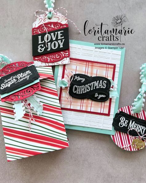 Looking for a great bundle for making Christmas gift tags? You are going to love the Christmas Labels Bundle! There is such an awesome variety of sentiments and the cutest dies to match up with them. I think this bundle will be perfect for making gift tags or a little tag to add to some treats or use it on a card too! These are the projects that I made on my latest YouTube video. You can check out the video for all the how-tos or save this for when you want some Christmas crafting inspirat... Christmas Gift Tags Stampin Up, Tags Stampin Up, Homemade Gift Tags, Christmas Card Gift, Making Gift Tags, Papercraft Christmas Cards, Christmas Gift Tags Handmade, Xmas Tags, Gift Tags Diy