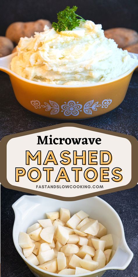 Steamed Potatoes In Microwave, Mashed Potatoes Microwave, Microwave Mashed Potatoes Recipes, Cooking Potatoes In Microwave, Fast Mashed Potatoes, Fast Mashed Potatoes Easy, Microwave Potatoes Recipes, Microwave Potato, Microwave Side Dishes