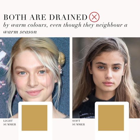 Light Summer VS Soft Summer as requested by you 🤍 . #coloranalysis #colouranalysis #softsummer #lightsummmer #coloranalyst #hunterschafer #taylorhill Summer Undertone, Summer Palette, Colour Analysis, True Summer, Instagram Light, Color Guide, Summer Color, Soft Summer, Color Analysis