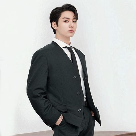 Jungkook With Suit Black, Jungkook Business Man, Jungkook Formal Photo, Jungkook With Suit, Jungkook In Suit Photoshoot, Jungkook Tuxedo, Jungkook Wearing Suit, Jungkook In A Suit, Jungkook In Black Suit