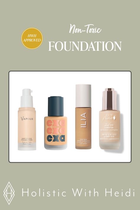 Non Toxic Foundation, Toxic Household, Foundation Products, Non Toxic Makeup Brands, Non Toxic Living, Toxic Makeup, Foundation For Oily Skin, Foundation Brands, Makeup Cc