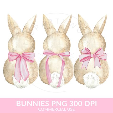 Preppy Clipart, Roses Coquette, Coquette Easter, Pink Bow Aesthetic, Preppy Png, Bow Aesthetic, Bunny Clipart, Easter Happy, Easter Sublimation