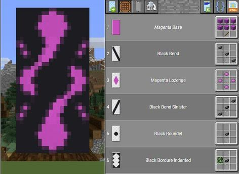 Minecraft House Pattern, Minecraft Dark Aesthetic Builds, Banner Art Minecraft, Banners For Minecraft, Minecraft Shield Banner Designs, Minecraft Banner Ideas Step By Step, Mincraft Baners, Banner Minecraft Design, Minecraft Banner Designs Tutorial