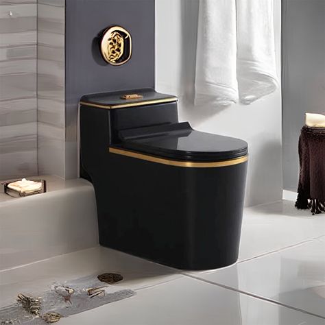 Black Bidet Toilet, Modern Over Toilet Storage, Masterbath 2024, Black Toilet Bathroom Ideas, Black And Gold Toilet, Fancy Toilets, Toilets Modern, Renovate Bathroom, Manson House