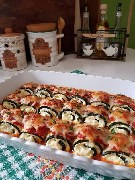 Alex Guarnaschilli 🍜 | ZUCCHINI RICOTTA ROLL UPS (ROLLANTINI) 🥘🍷 | Facebook Ricotta Roll Ups, Weight Watchers Zucchini, Zucchini Roll Ups, Zucchini Roll, Vegetable Dishes Recipes, Zucchini Ricotta, Maltese Food, Five Course Meal, Zucchini Rolls