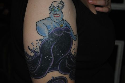 Ursula sea witch tattoo The Little Mermaid Tattoo, Ursula Tattoo, Mermaid Tattoo Meaning, Ursula The Little Mermaid, Little Mermaid Tattoo, Mermaid Tattoo Designs, Prince Tattoos, Disney Sleeve, Witch Tattoo