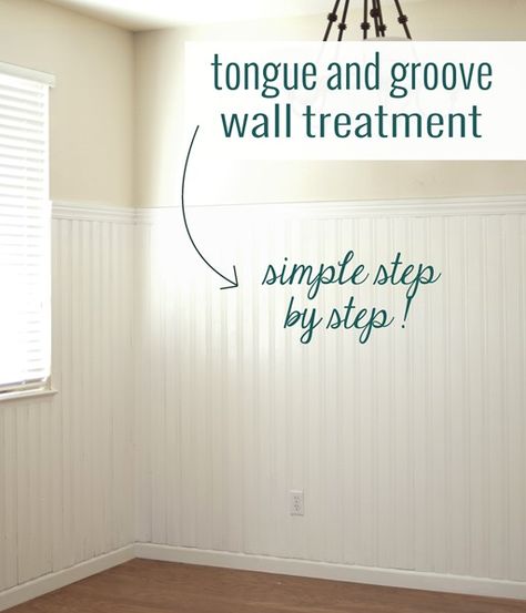 DIY: Tongue & Groove Walls Tongue And Groove Wall, Tongue And Groove Walls, Tongue And Groove Panelling, Decorating Diy, Plank Walls, Board And Batten, Home Repairs, Tongue And Groove, Wainscoting