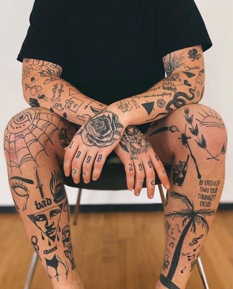 Minimalist Sticker Tattoo Sleeve, Men With Patchwork Tattoos, Patchwork Leg Tattoos For Men, Men’s Leg Tattoo Patchwork, Men’s Patchwork Tatoos, Patchwork Tattoo Ideas Forearm, Men’s Leg Tattoos Simple, Blackwork Style Tattoo, Forearm Tattoos Men Patchwork