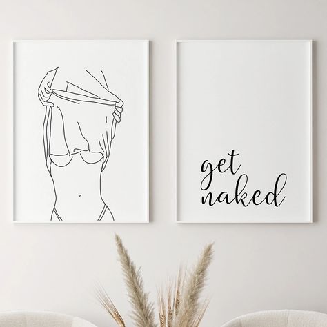 Get Naked Sign, Painting Bathroom Walls, Diy Framed Wall Art, Wall Stickers Wallpaper, Wall Decor Canvas, Hand Painted Wall Art, Nordic Art, Abstract Canvas Wall Art, Kids Room Wall Art