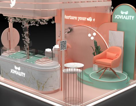 Ice Cream Stands Ideas, Interior Design Booth Exhibition, Cosmetics Booth Design, Ice Cream Booth Design, Beauty Booth Design, Event Booth Design Ideas, Ice Cream Booth, Booth Activation, Booth Design Exhibition