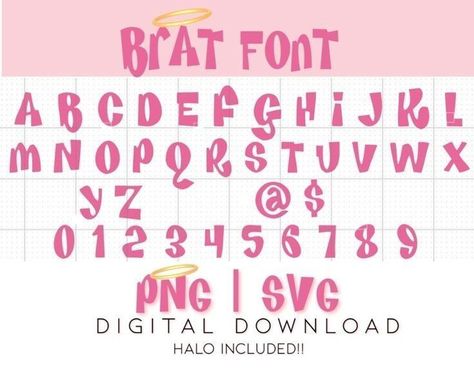 Headlines Stylish Fonts Bratz Font Numbers, Bratz Alphabet Font, Bratz Alphabet, Bratz Lettering, Preppy Fonts, Bratz Font, Lettering Aesthetic, Leavers Shirt, Letras Cool