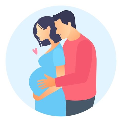 Pregnant woman with her husband | Premium Vector #Freepik #vector #couple #boyfriend #husband #relationship Pregnant Couple Illustration, Pregnant Couple Drawing, Pregnant Woman With Husband, Pregnant Cartoon, Pregnancy Husband, Baby Sticker, Couple Boyfriend, Pregnancy Photos Couples, Doddle Art