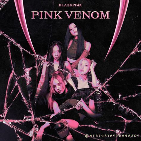 #Rose #Jennie #Jisoo #Lisa Blackpink Poster Pink Venom, Black Pink Album Cover, Pink Venom Edit, Blake Pink, Blackpink Art, Poster Pink, Black Pink Background, Concept Album, Photos Of Eyes