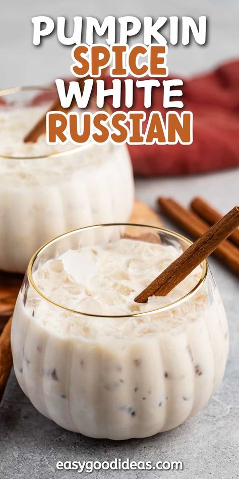 Make a Pumpkin Spice White Russian Mocktail - this pumpkin white russian tastes just as good as the original but without alcohol and tons of fall flavor. Non Alcoholic White Russian, Pumpkin White Russian, Pumpkin Spice White Russian, White Russian Recipes, Mocktail Recipes, Coffee Concentrate, White Russian, Mocktail Recipe, Russian Recipes