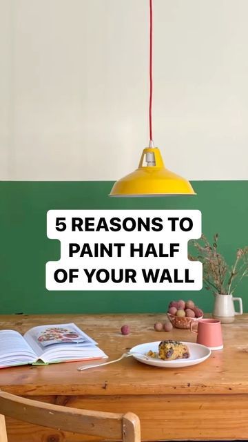 Lick on Instagram: "But seriously… these are the reasons why you should consider painting half of your room! 1. It works in every space - from bedrooms to bathrooms. 2. It looks good in every colour (see video 😉). 3. You can be as bold or as neutral as you want with it. 4. It adds a pop of colour without committing to painting the whole room. 5. It creates visual interest in even the smallest of spaces. Bonus: it’s great for if you have lower ceilings too! Decorators featured: @emilyric Paint Top Half Of Wall, Corner Painting Ideas Wall, Painted Wall Bedroom, Painted Feature Wall, Bedroom Yellow, Paint Walls, Yellow Bedroom, See Videos, Low Ceiling