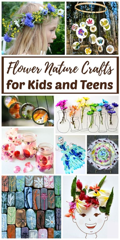 DIY Real flower crafts - Take advantage of nature's most beautiful craft supply with these easy flower nature crafts and art projects for kids. Most of these make beautiful gift ideas for Mother's Day. These easy DIY flower crafts for toddlers, preschoolers, Kindergarteners, elementary school children, and teens are perfect for the spring and summer months. Nature Crafts For Kids, Free Craft Supplies, Diy Flores, Art Projects For Kids, Theme Nature, Flower Nature, Flower Diy Crafts, Nature Activities, Nature Crafts