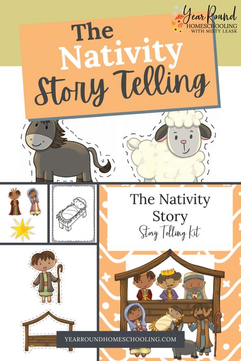 Christmas Story Preschool, The Christmas Story For Kids, Nativity Story For Kids Free Printable, Nativity Story For Kids, Nativity Movie, Nativity Scene Characters, Skits For Kids, Jam Ideas, Christmas Homeschool