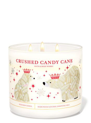 Christmas Candles Aesthetic, Brrr Basket, Bath And Body Works Christmas, Peppermint Candle, Crushed Candy Cane, Candy Cane Candle, Burr Basket, Candle Bath, Bath & Body Works