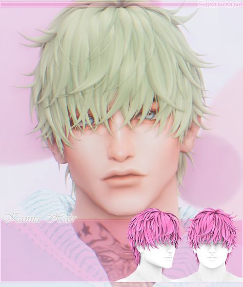 Emo Boy Hair, Male Sims, Sims 4 Hair Male, Half And Half Hair, Sims 4 Anime, Pelo Sims, Male Hair, Sims 4 Body Mods, Tumblr Sims 4