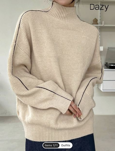 November Outfits, Knitwear Details, Veiled Woman, Knitwear Outfit, Drop Shoulder Sweaters, Knit Sleeve, Modest Fashion Outfits, Knit Outfit, Knitwear Women