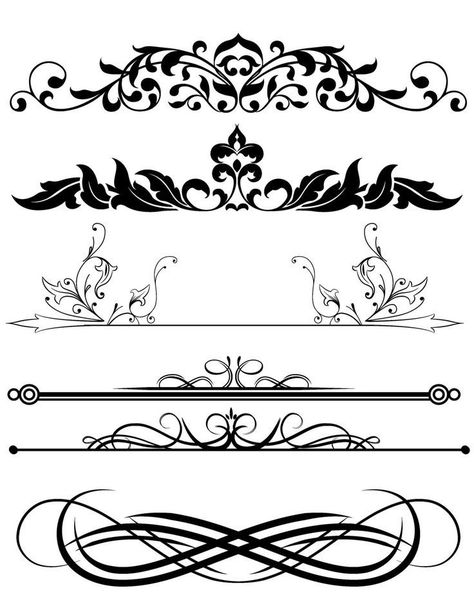 Flourish Border, Clip Art Design, Pinstriping Designs, Altered Art Projects, Pinstriping, Clip Art Borders, Clipart Design, Digital Collage Sheets, Wireframe