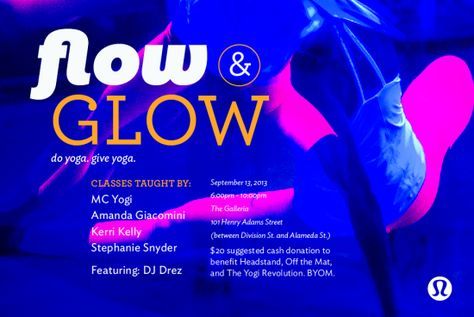 Flow & Glow Blacklight Yoga & DJ Party | SF Yoga Branding Design, Glow Party Decorations, Yoga Party, Yoga Branding, Health Class, Nice Ideas, Yoga Music, Dj Party, Facebook Event