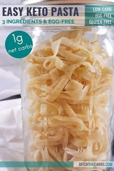 Keto Pasta Recipe, Keto Noodles, Keto Pasta, Low Carb Noodles, Ditch The Carbs, Low Carb Pasta, Recetas Keto, Fat Foods, Best Keto Diet