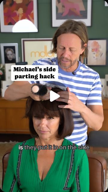 How To Train Your Part Hair, How To Make Hair Look Thicker And Fuller, Extensions On Short Hair Before And After, Shorter Wedding Hair, Short Hair Hacks Tips, Easy Bob Hairstyles Simple, How To Style A Middle Part, How To Make Your Hair Look Thicker, Hairstyles With Pins On Side