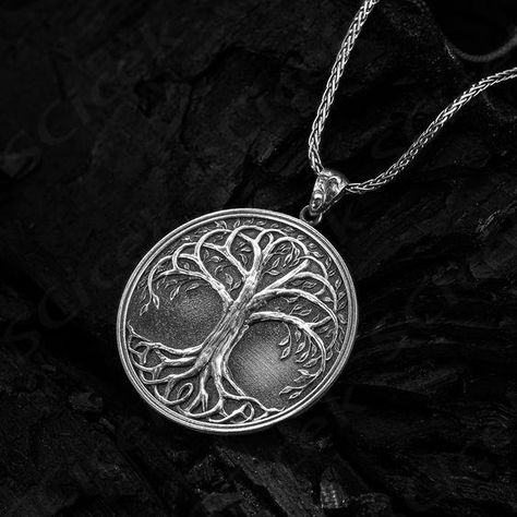 Family Life of Tree Necklace, 925 Sterling Silver Pendant and Chain, Oxidized Men & Women Silver Jewelry, Gift for Best Friend Gift For Best Friend, Tree Necklace, Tree Of Life Necklace, Nature Tree, Tree Pendant, Family Life, Sterling Silver Pendant, Best Friend Gifts, Meaningful Gifts