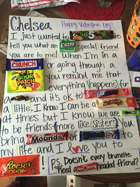 Candy bar poster for the best friend! Candy Poster Board, Candy Bar Cards, Candy Birthday Cards, Candy Bar Poster, Friend Valentine Card, Diy Candy Bar, Best Friend Valentines, Candy Bar Posters, Candy Poster