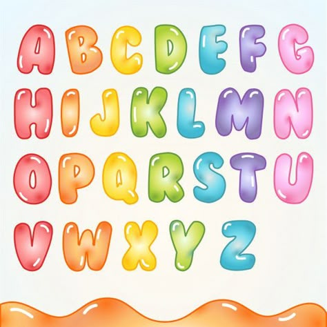 Letter Cute Design, Fonts Dafont, Bubble Alphabet, Alfabet Font, Fonts Canva, Vector Alphabet, Bubble Drawing, Alphabet Lettering, Fonts Handwriting