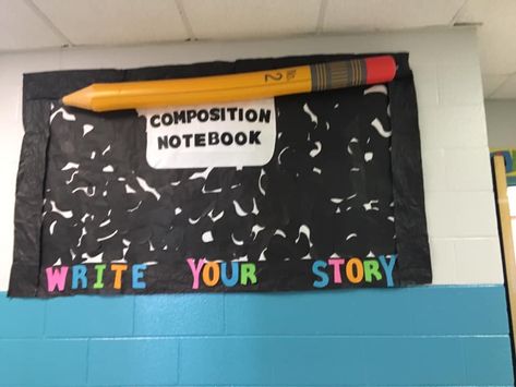 Composition Bulletin Board, Composition Notebook Bulletin Board, Writing Contest, Writing Notebook, Classroom Bulletin Boards, School Bulletin Boards, Writing Contests, Composition Notebook, Student Work