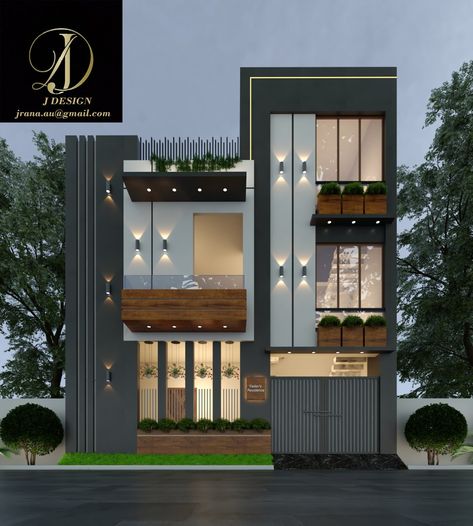 Freelance Architect #Interior design #Exterior design #2D & 3D Elevation #Modeling, Rendering, Detailing Elevation Colours, Freelance Architect, Restaurants Design, Architect Interior Design, Building Front Designs, 3d Elevation, Small House Elevation, Building Front, Front Elevation Designs