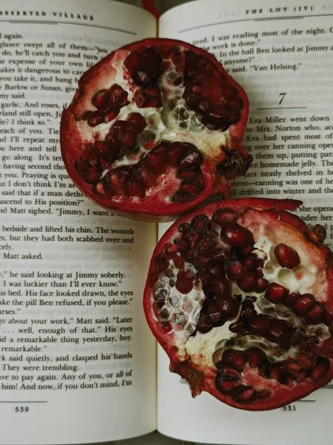 pomegranate aesthetic fruit books vintage Persephone Pomegranate Aesthetic, Pomegranate Aesthetic Wallpaper, Persephone Core Aesthetic, Red Core Aesthetic Wallpaper, Pomegranate Witch, Pomegranate Aesthetic Dark, Red Fruit Aesthetic, Cherry Core Aesthetics, Pomegranates Aesthetic