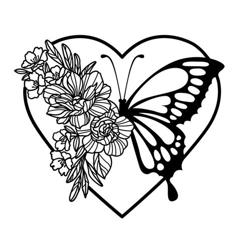 Blooming Butterfly — Hela Crafty Vinyle Cricut, Idee Cricut, Butterfly Svg, Butterflies Svg, Butterfly Drawing, Infusible Ink, Butterfly Flower, Cricut Free, Flower Svg