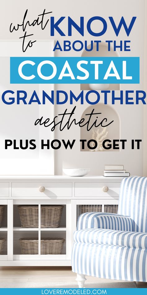 Learn about the Coastal Grandmother, or Coastal Millennial, Aesthetic and Design Coastal Look Living Room, Costal Grandmother Living Room, Coastal Florida Decorating, Coastal Grandmother Bedroom Decor, Florida Style Decor Interior Design, Modern Coastal Home Living Room, Casual Coastal, Grandmother Coastal Style, Coastal Vintage Style