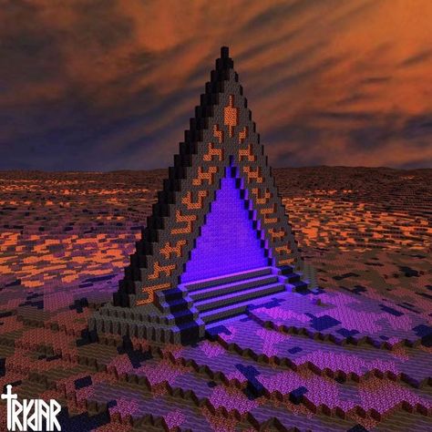 Minecraft Trippy Builds, Medieval Minecraft Castle Builds, Minecraft Eye Build, Minecraft Nether Portal Design Ideas, Minecraft Fantasy Portal, Nether Portals Minecraft, Minecraft Building Ideas Nether Portal, Minecraft Nether Builds, Minecraft Tunnel Designs