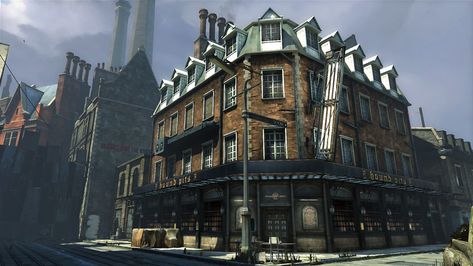 Dunwall Aesthetic, Dishonored Landscape, Dishonored Architecture, Dishonored Aesthetic, Arkane Studios, Dishonored 2, The Hound, Rpg Map, World Of Darkness