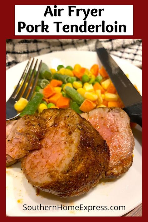 Pork Tenderloin Gravy Recipe, Tenderloin Air Fryer, Recipe For Pork Tenderloin, Air Fryer Pork Tenderloin, Roast Pork Tenderloin, Fried Pork Tenderloin, Southern Style Potato Salad, Juicy Pork Tenderloin, Air Fryer Pork