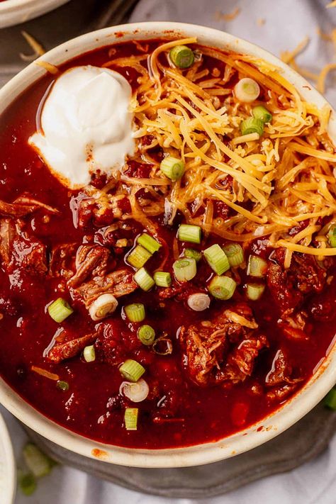 Best Slow Cooker Steak Chili (Easy Recipe!) Chili Recipe With Stew Meat, Brisket Chili Crockpot, Steak Chili Recipe Crockpot, Steak And Shake Chili Recipe, Slow Cooker Steak Chili, Chili Easy Recipe, Chili With Stew Meat, Chili Base, Steak Chili Recipe