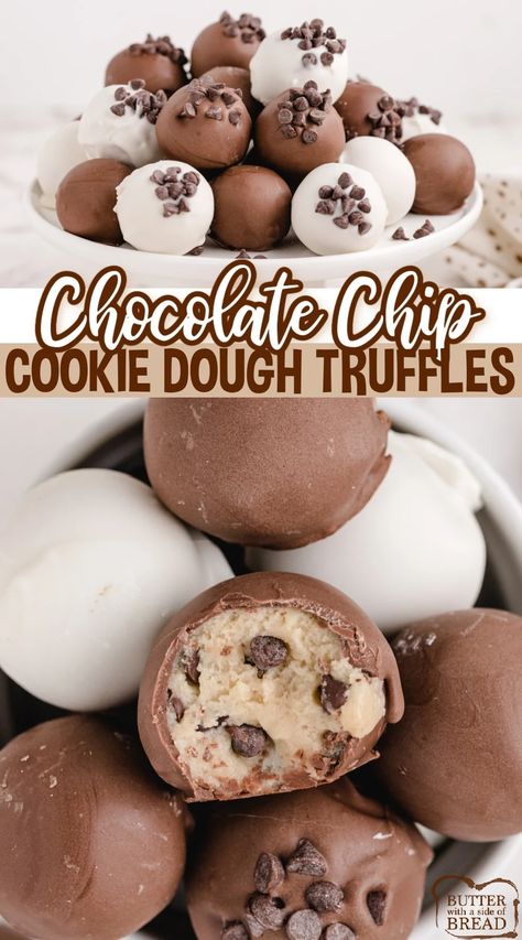 Edible Cookie Dough Bites, Chocolate Chip Cookie Dough Truffles, Truffle Cookies, Cookie Dough Truffles, Cookie Recipes Unique, Cookie Dough Bites, Healthy Cookie Recipes, Edible Cookies, Truffle Recipe